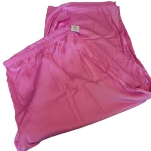 Auden Pink Lounge‎ Pants 4X NWT Elastic Waist Side Slits Stretch Polyester...